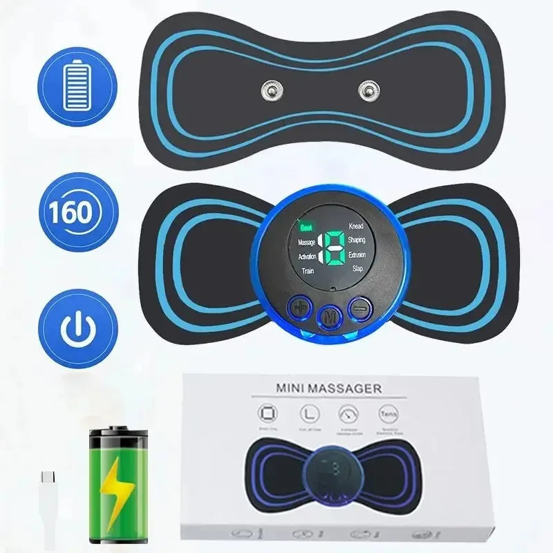 Flozen® Mini Body Massager Patch — Neck, Back, Waist & Arms | 8 Modes, 19 Levels, USB Rechargeable