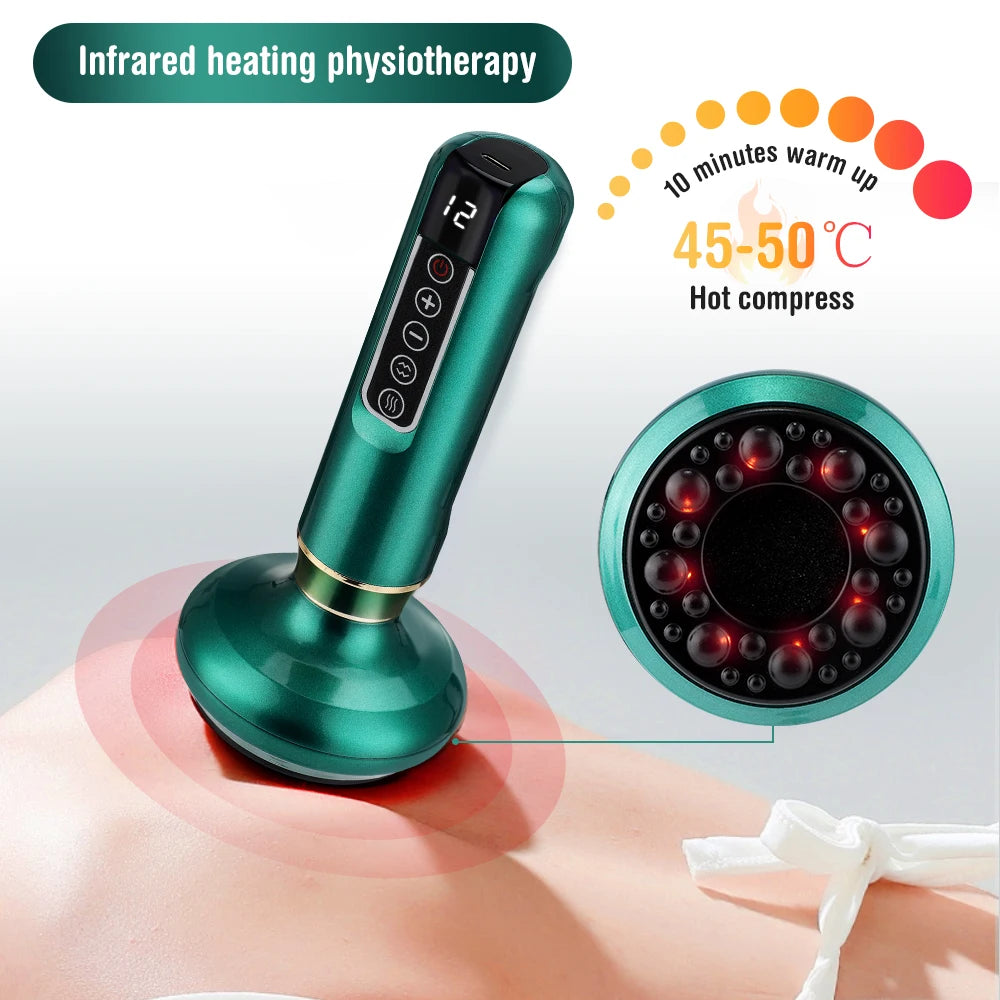 Flozen® Electric Cupping & Gua Sha Massager — 12-Level Heat, One-Touch Release