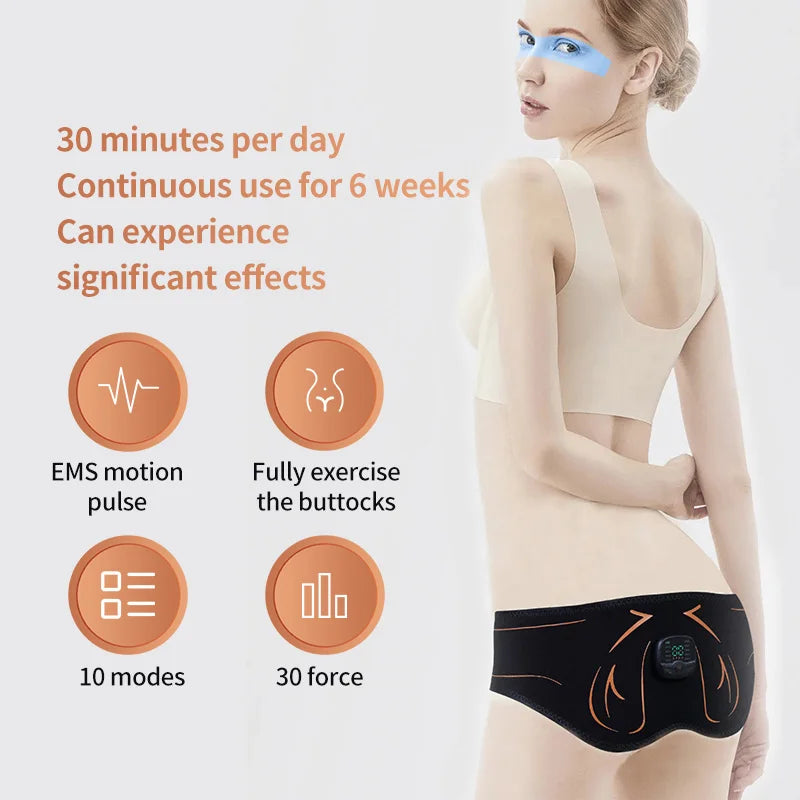 Flozen® EMS Glute Trainer & Massager — Silicone Pad, 10 Modes, 30 Levels, Remote
