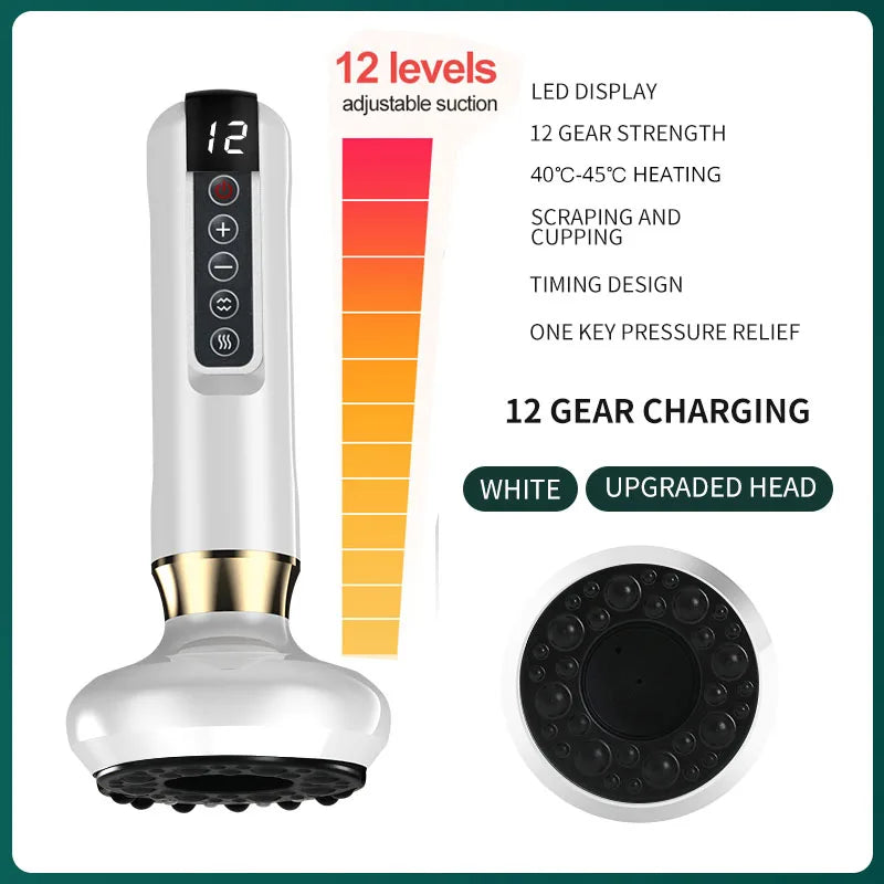 Flozen® Electric Cupping & Gua Sha Massager — 12-Level Heat, One-Touch Release