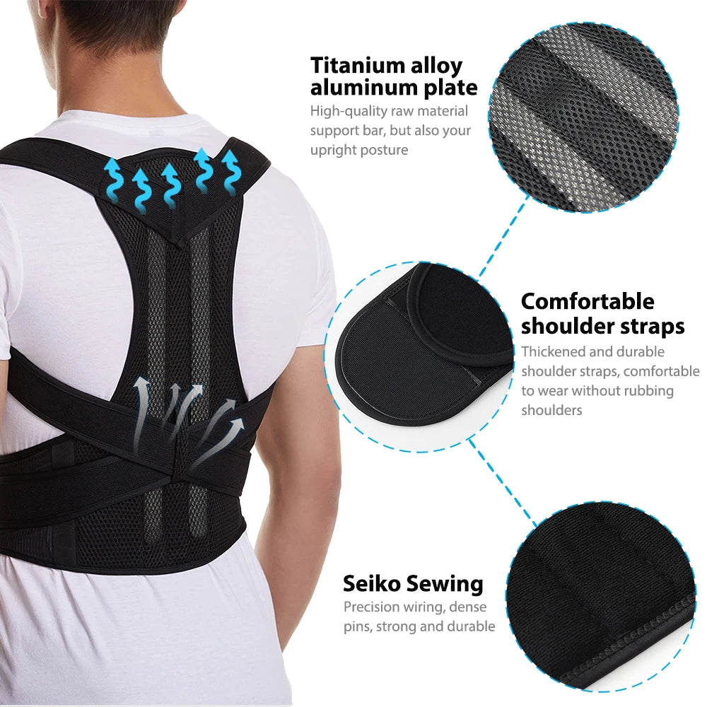 Flozen® Posture Corrector Back Brace — Adjustable Shoulder & Lumbar Support (S–4XL)