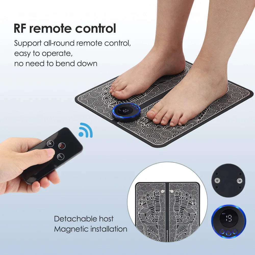 Flozen® EMS Foot Massager Pad — 8 Modes, 19 Levels, Remote, USB-C
