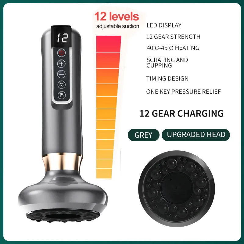 Flozen® Electric Cupping & Gua Sha Massager — 12-Level Heat, One-Touch Release