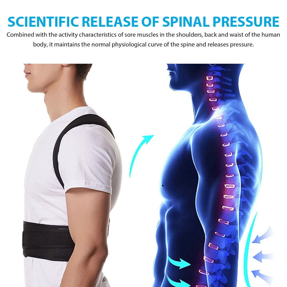 Flozen® Posture Corrector Back Brace — Adjustable Shoulder & Lumbar Support (S–4XL)