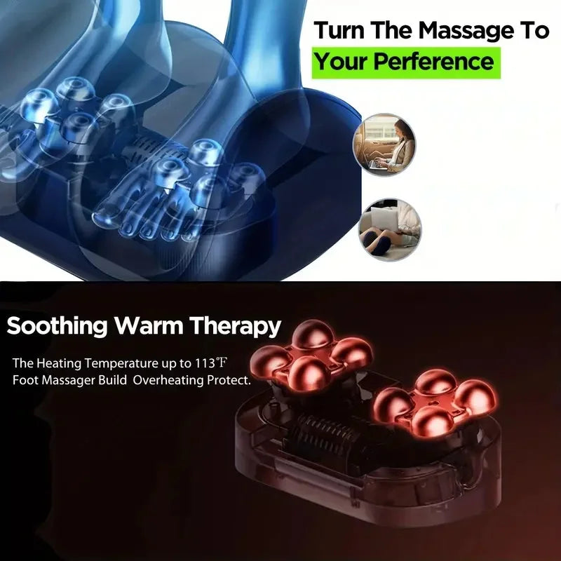 Flozen® Extra-Big Electric Foot & Calf Massager — Shiatsu Kneading, Heat, Bidirectional Rollers