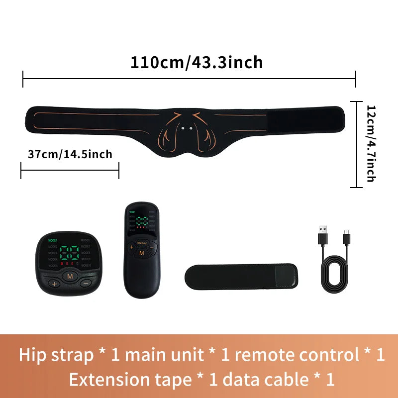 Flozen® EMS Glute Trainer & Massager — Silicone Pad, 10 Modes, 30 Levels, Remote