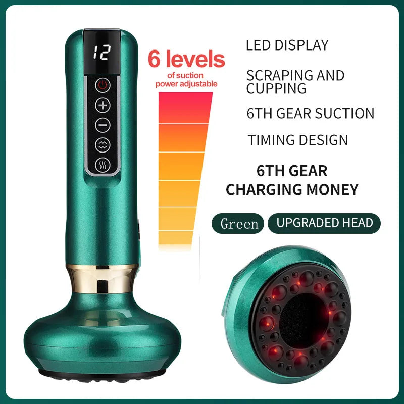 Flozen® Electric Cupping & Gua Sha Massager — 12-Level Heat, One-Touch Release