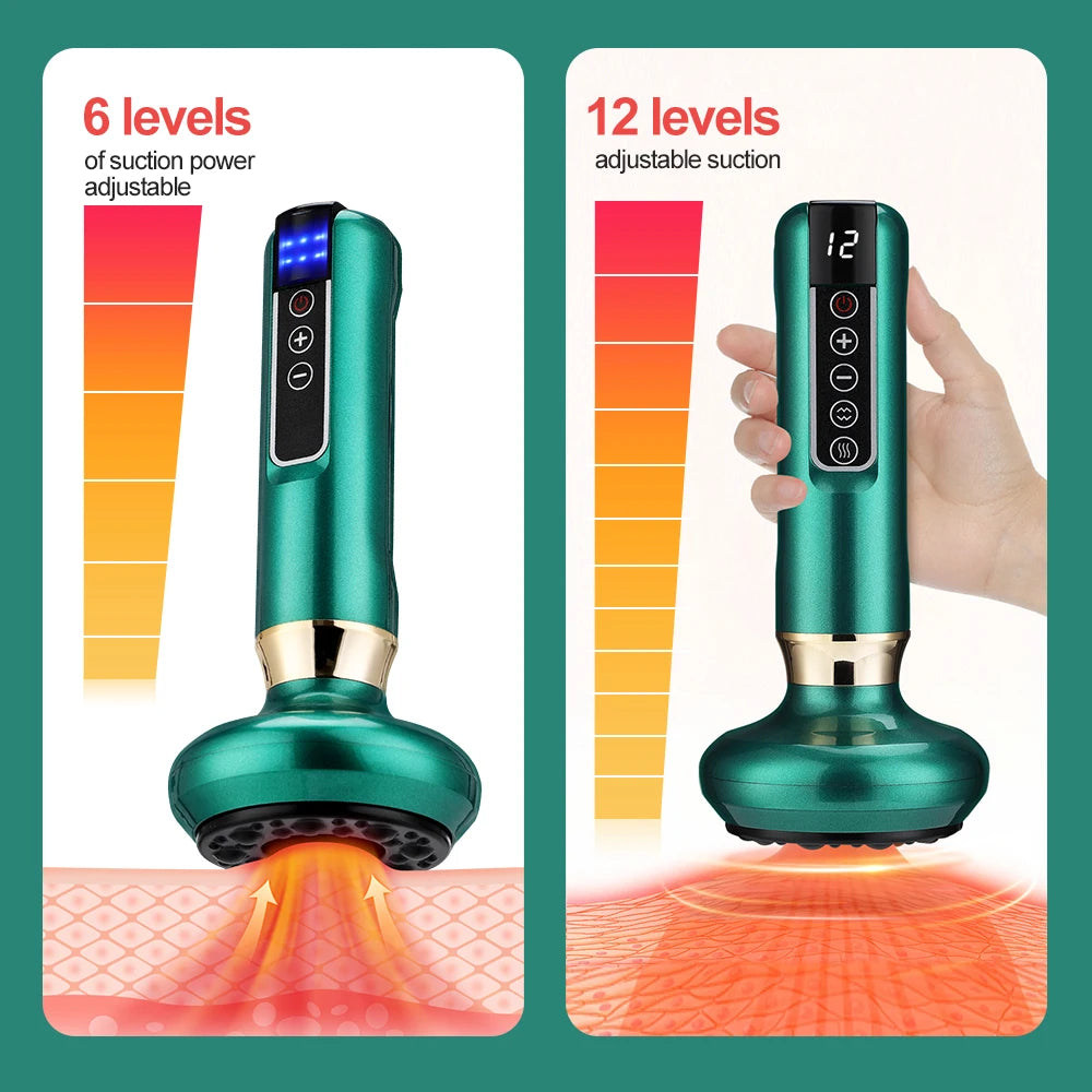 Flozen® Electric Cupping & Gua Sha Massager — 12-Level Heat, One-Touch Release