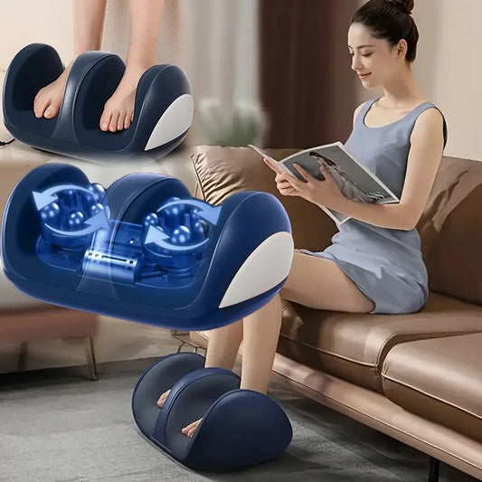 Flozen® Extra-Big Electric Foot & Calf Massager — Shiatsu Kneading, Heat, Bidirectional Rollers