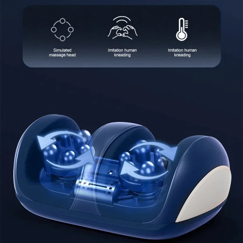 Flozen® Extra-Big Electric Foot & Calf Massager — Shiatsu Kneading, Heat, Bidirectional Rollers