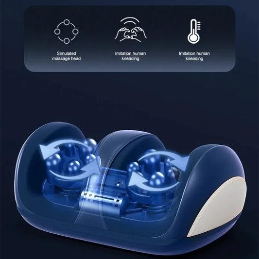 Flozen® Extra-Big Electric Foot & Calf Massager — Shiatsu Kneading, Heat, Bidirectional Rollers