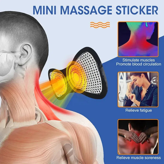 Flozen® Mini Body Massager Patch — Neck, Back, Waist &amp; Arms | 8 Modes, 19 Levels, USB Rechargeable